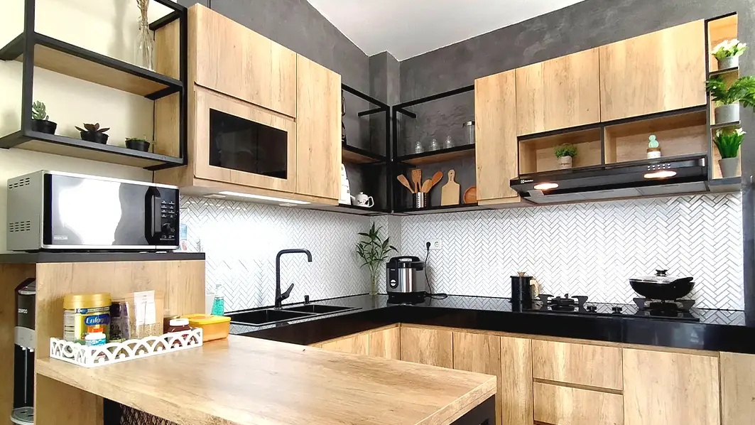 inspirasi desain kitchen set industrial