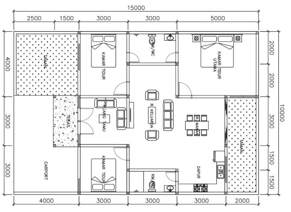 gambar denah rumah 10x15 meter 3